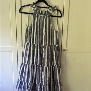 Eliza J Navy and White Patterned Dress